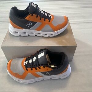 On Running Cloudrunner Sneakers - Black with Orange Accents